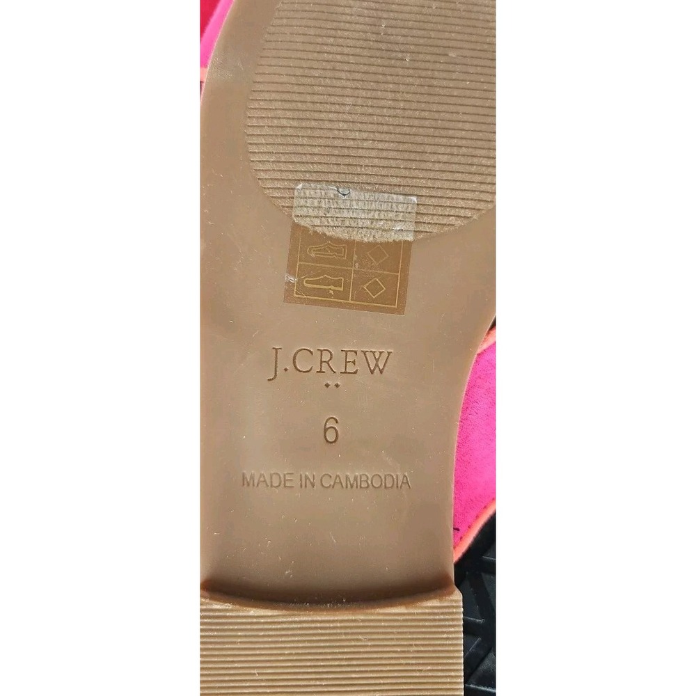 J.Crew Pink Leather Criss Cross Slide Sandal Open Toed Women's Size 6 - Picture 8 of 8